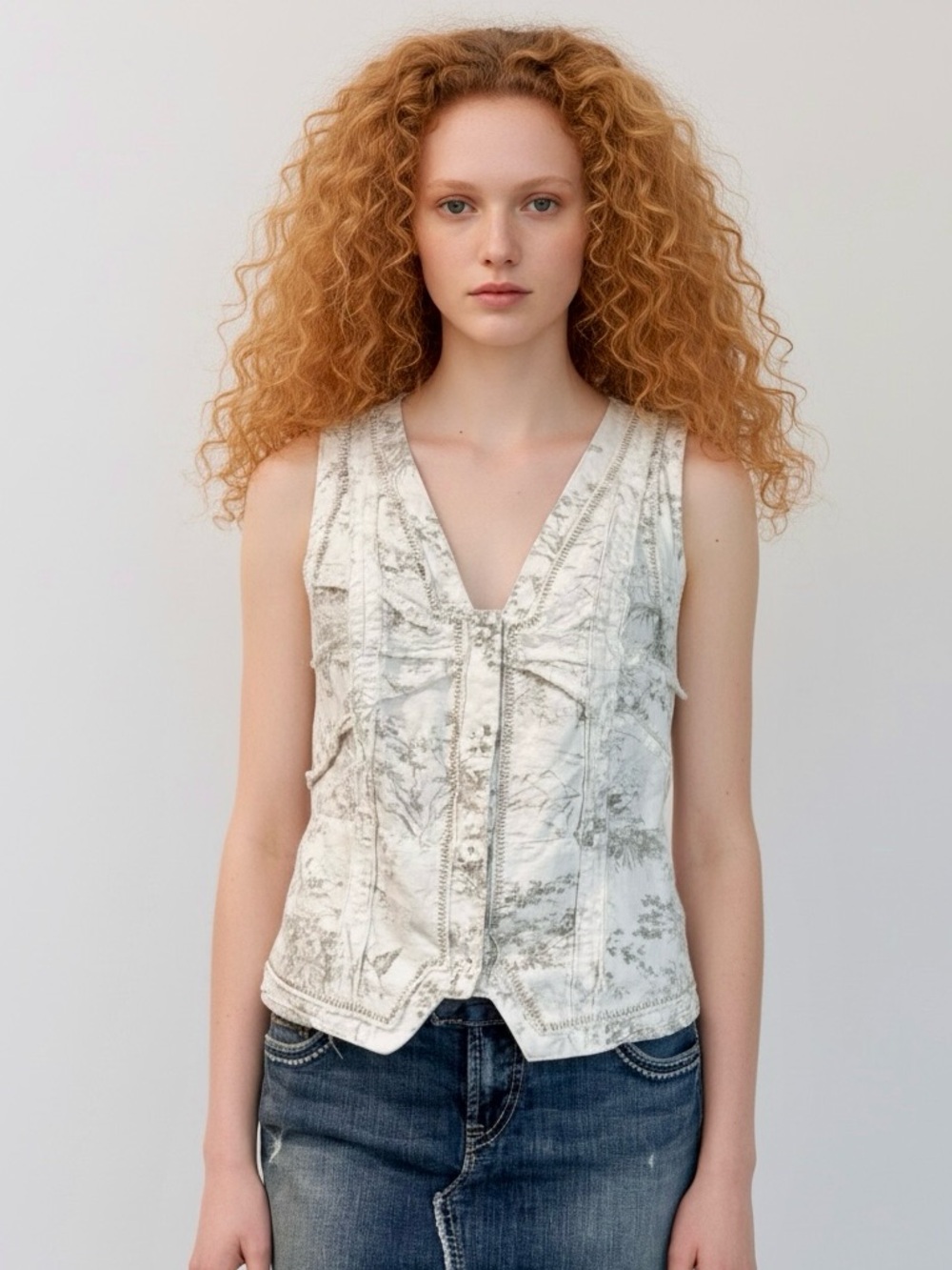 Anthropologie Tiny Duck Toile Tussle & Bustle Vest